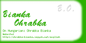 bianka ohrabka business card